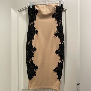 Armani Exchange strapless lace dress